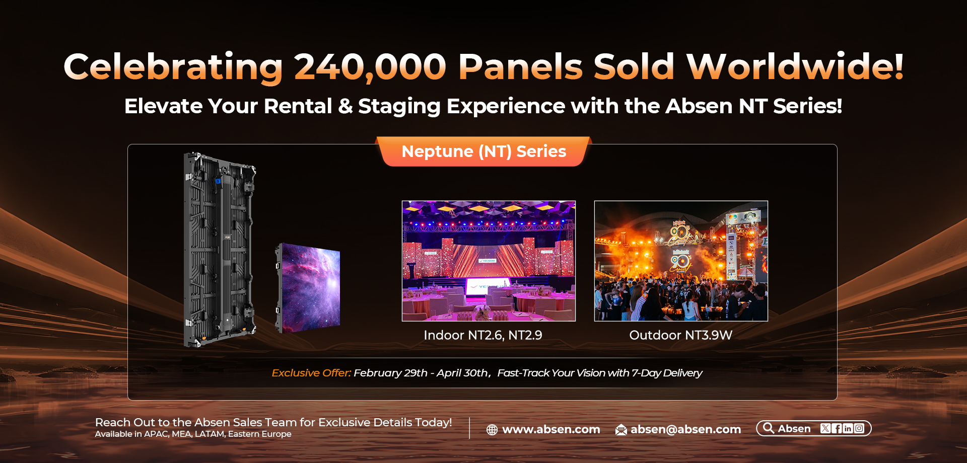 Celebrating 240,000 Panels Sold Worldwide with Absen NT Series! | Absen